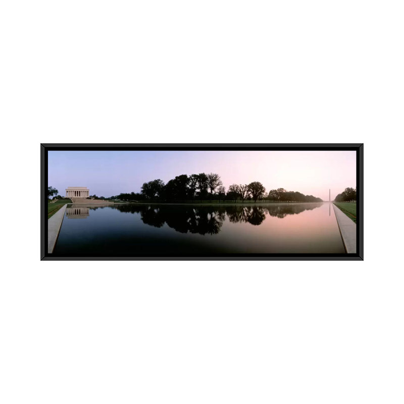 Panoramic Washington, DC, reproduction de photo sur toile tendue, H 12 po x l 36 po x P 1,5 po, Toile avec cadre noir