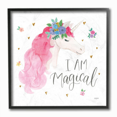Décoration murale aquarelle Buckwalter I Am Magical Unicorn Kids