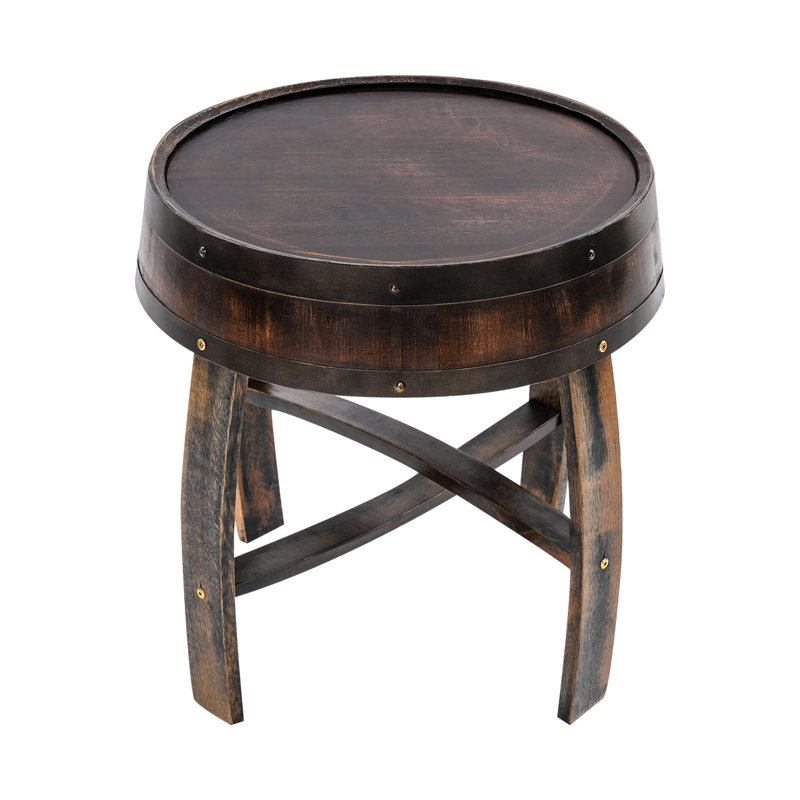 Round Barrel-Style Side Table End Table