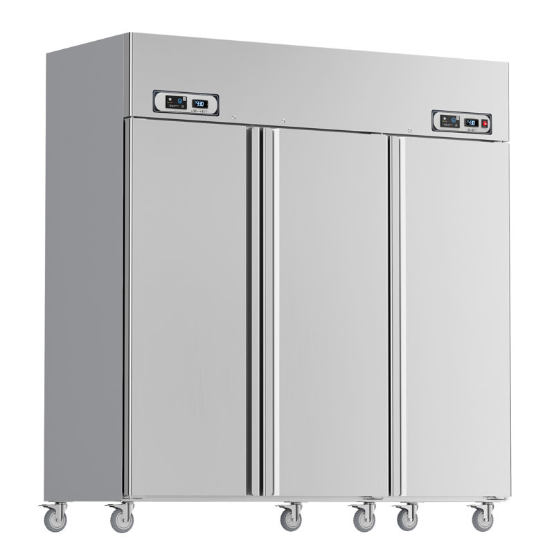 Veecool Commercial Refrigerator Freezer Combo Wifi With Smart App Control, 72" 54 Cu.ft Dual Temperature Upright Freezer, 3 Door 3 Section Stainless Steel Reach In Fridge For Restaurant Church School