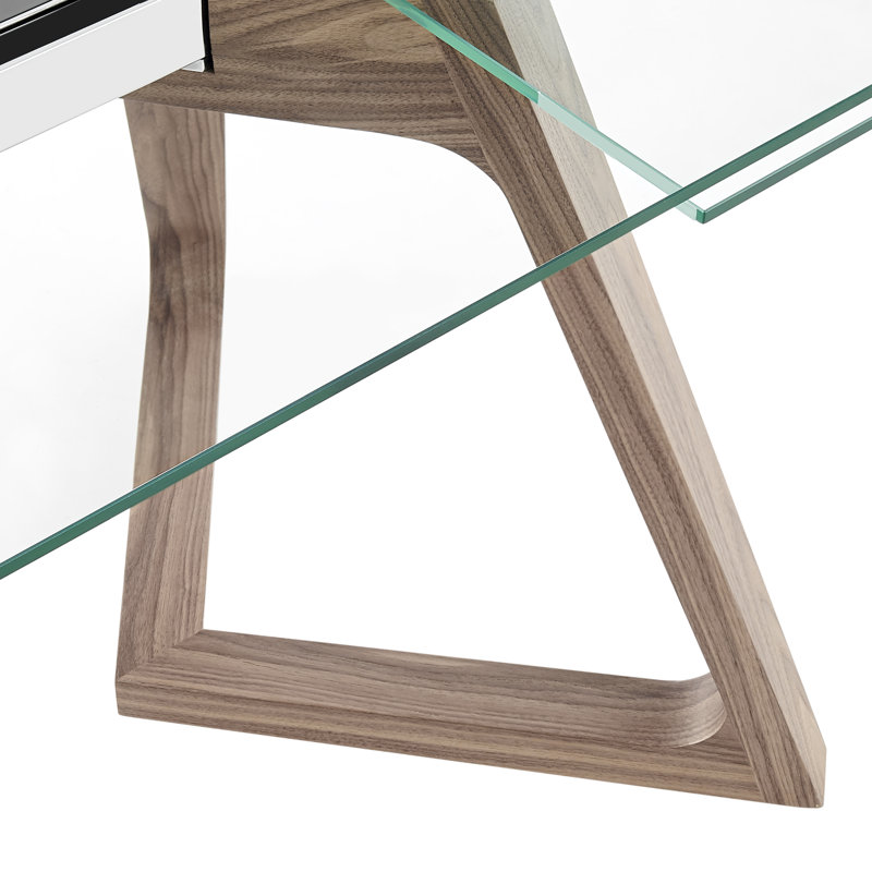 Breck Extendable Glass Top Dining Table