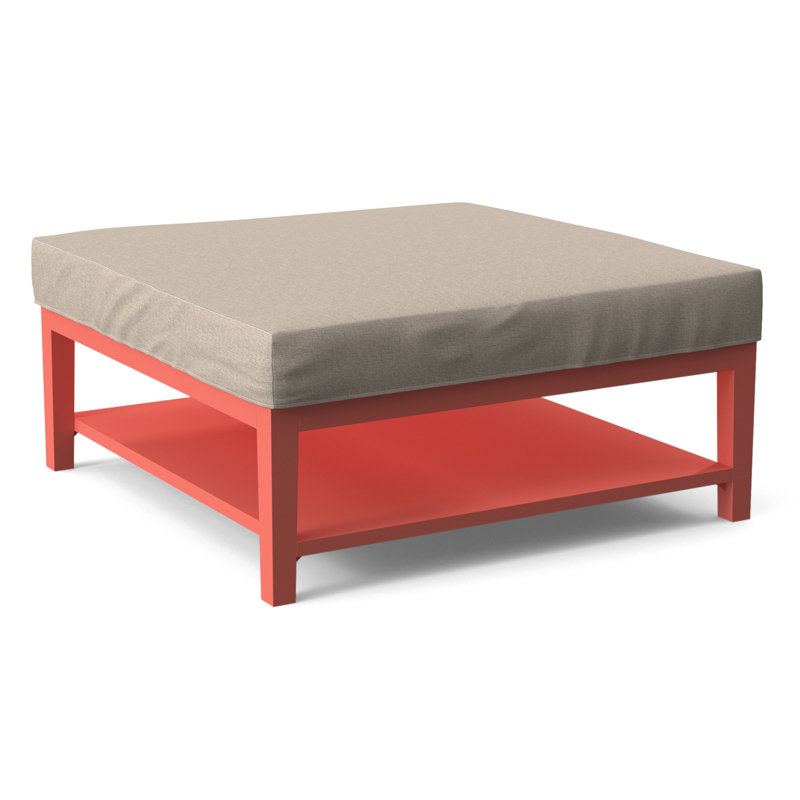 Hammond Square Ottoman, Eggshell Crypton Performance; 0884-93, Frost White Finish