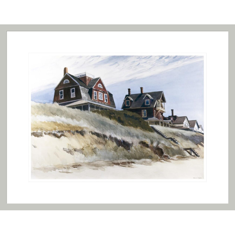 Chalets à Wellfleet par Edward Hopper - impression giclée encadrée, H 17,2 po x l 21,75 po