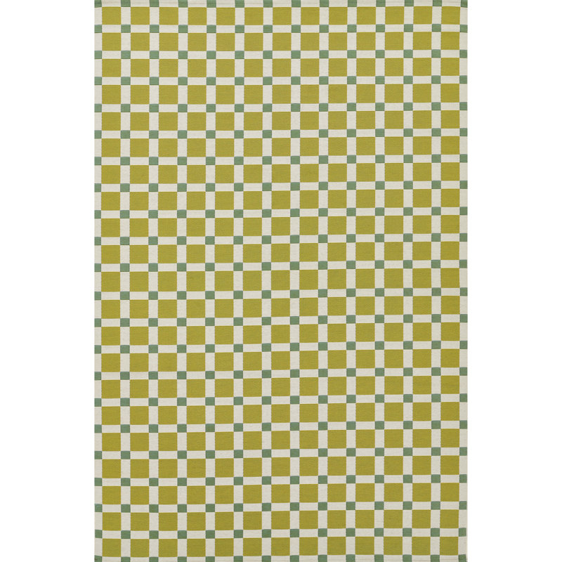 Icon Geometric Indoor Outdoor Green Rug, Rectangle 5'3" x 7'6"