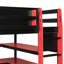 Lit mezzanine en bois avec bureau, support de rangement latéral, tablettes multiples et lumière RVB-1723896249-1723896253