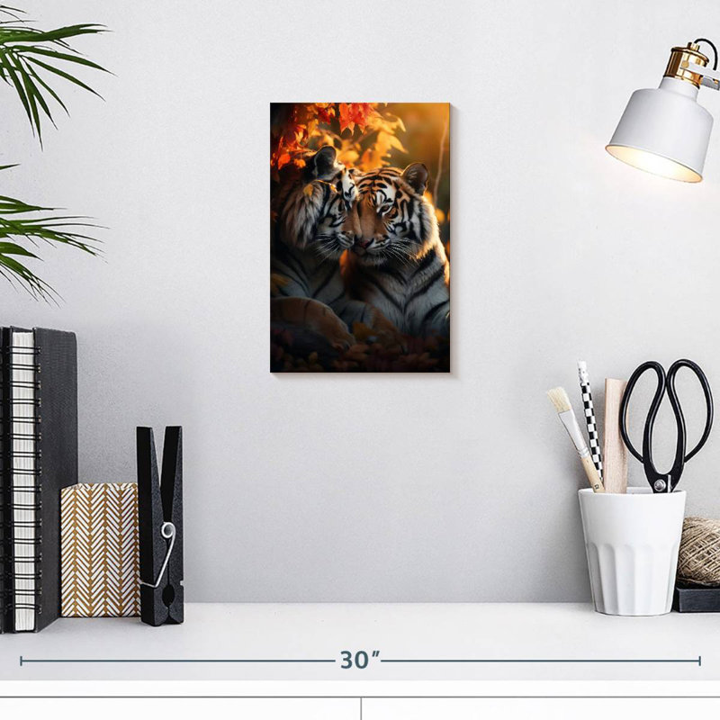 Brampt Romantic Tigers, 12" H x 8" W