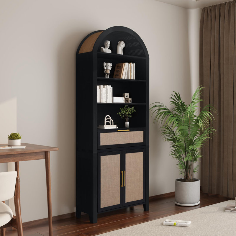 Mid Century Modern 6-Tier Cabinet, Black