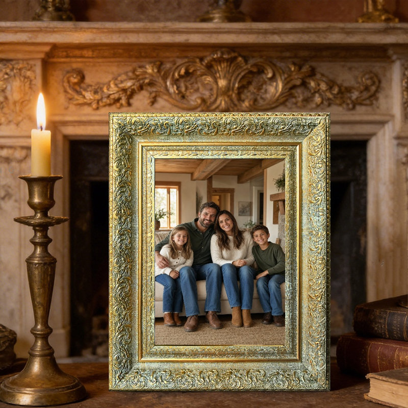 Cadre photo à mémoire de forme 1PC 5 po x 7 po or antique