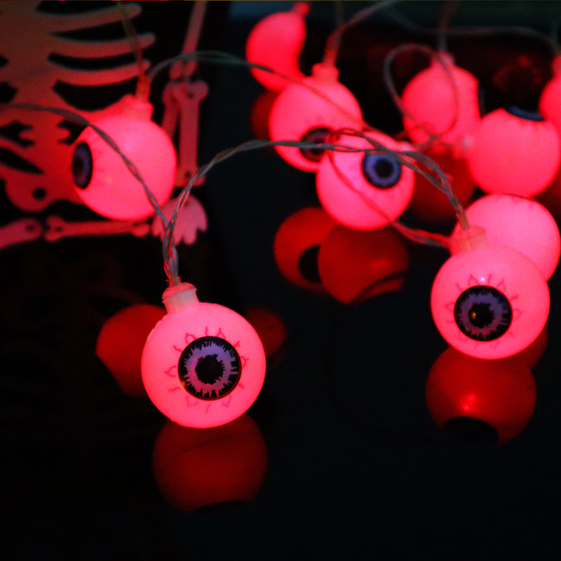 Guirlande de 30 lumières Sppoky Eyeball, Rouge