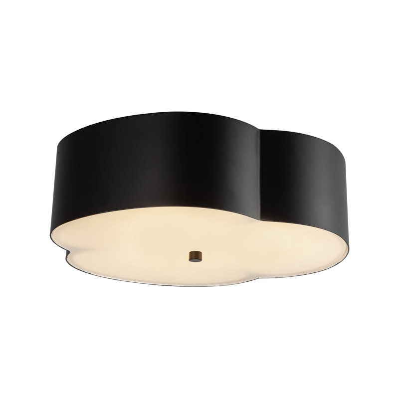 Adella Flush Mount, Black, White/Black