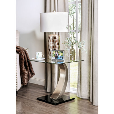 Yeldell Glass Top C Table End Table