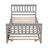 Grey Twin Platform Bed With Trundle Solid Pine Space Saver-647821998