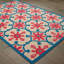Tapis intérieur / extérieur à motif floral rose / bleu / sable Luisa-19766251
