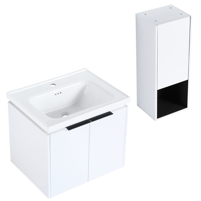 Meuble-lavabo de salle de bain avec lavabo en céramique