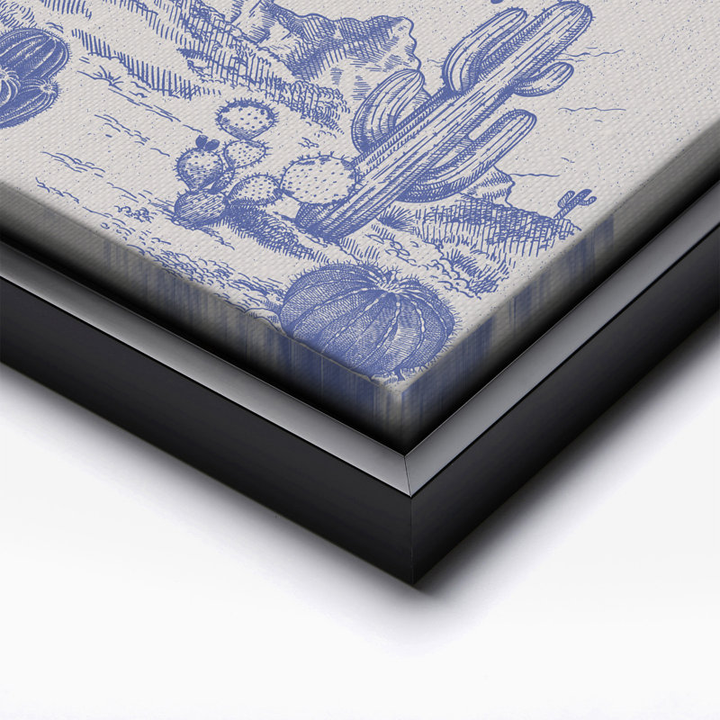 Bleu si long et bonne nuit, 11"H x 14"W, Canvas, Black Framed