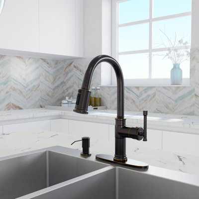 Robinet de cuisine rétractable avec distributeur de savon Clihome