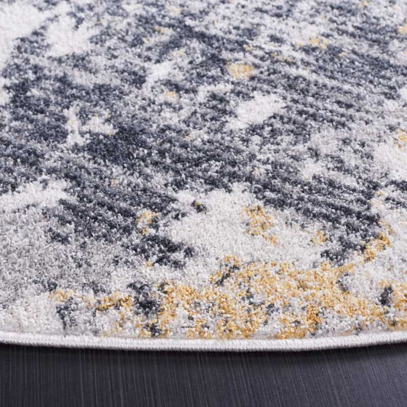 Tapis ivoire / gris foncé Ethellee 674, Rectangle 9 pi x 12 pi