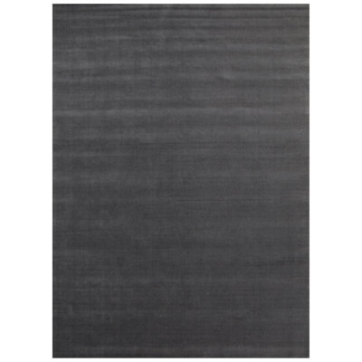 Hand Knotted Wool Area Rug in Charcoal/Gray