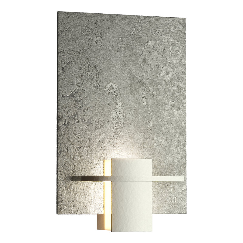 Aperture 1 - Light Flush Mounted Sconce, White Art Glass, Sterling