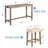 4 Piece Bar Table Set with Power Outlet,Bar Table Set with Chairs,Sofa Bar Table with Stools,Behind Couch Table with 3 Padded Stools,for Living Room,Dining room-2058855997