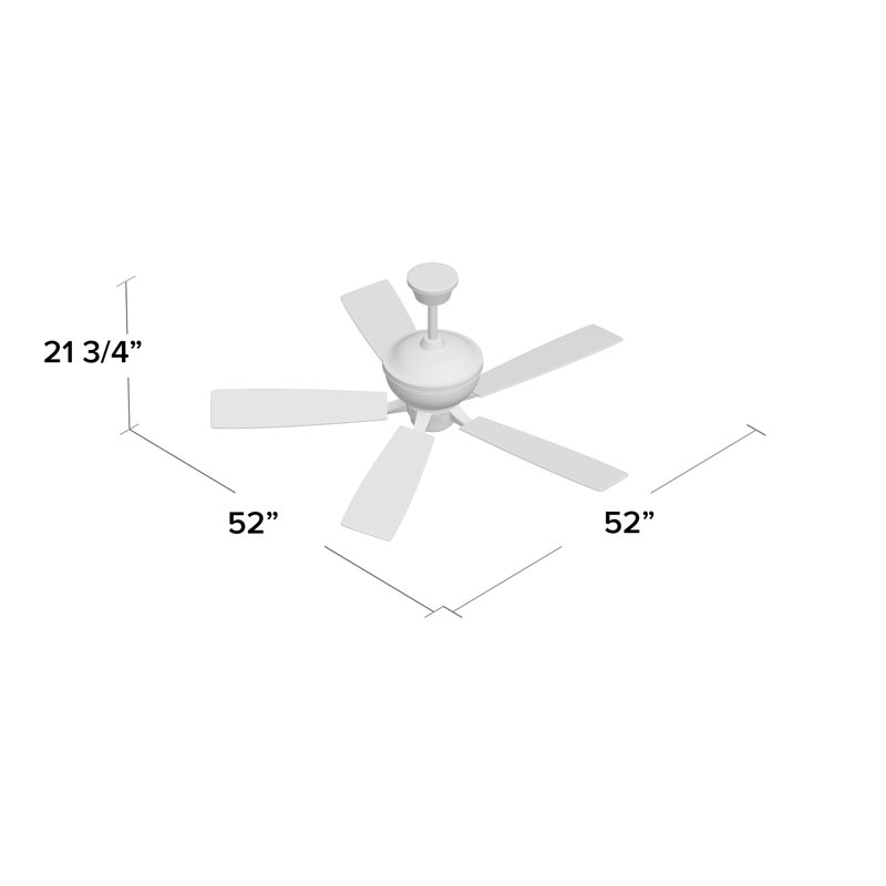 Mandy 52'' Ceiling Fan with Light Kit, Bronze with Gray Blades