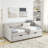 Twin Size Daybed With Drawers Upholstered Tufted Sofa Bed, With Button On Back And Copper Nail On Waved Shape Arms-1308169379-1308169377