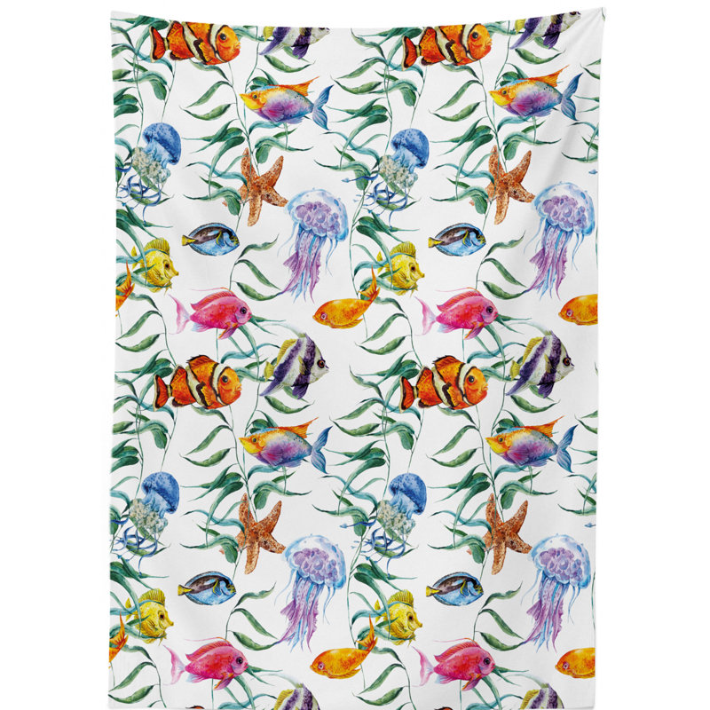 Jellyfish Geometric Tablecloth, 90" L x 60" W