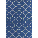 Acworth Authentic Hand-Tufted Handmade Blue & White Modern Quatrefoil Wool Area Rug