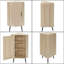 Armoire de coin de 39 po de hauteur avec tablette - 1 porte en bois naturel avec décoration en rotin