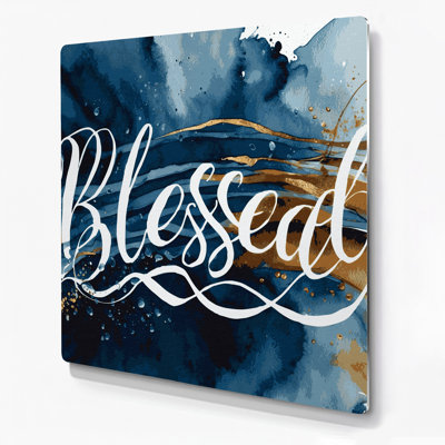 «Thanksgiving Blessed Script Designs», art mural en métal gris
