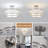 Semi Flush Mount Ceiling Light Fixture, Modern Light Fixtures Ceiling Mount with Fabric Shade, 3-Light Double Drum Lighting Fixtures Close to Ceiling Light for Bedroom-1108802111