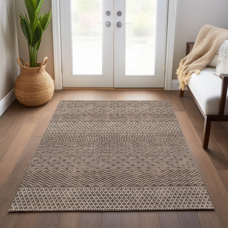 Tisdell Area Rug with Non-Slip Backing, Rectangle 9' x 12'