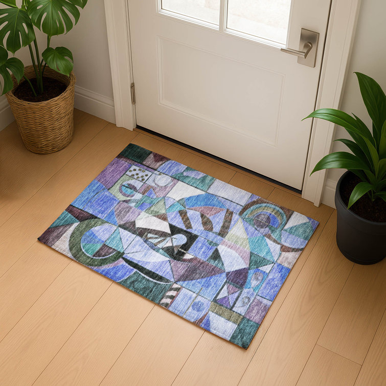 Premium Machine Washable Lubbers AMF1758 Abstract Rug