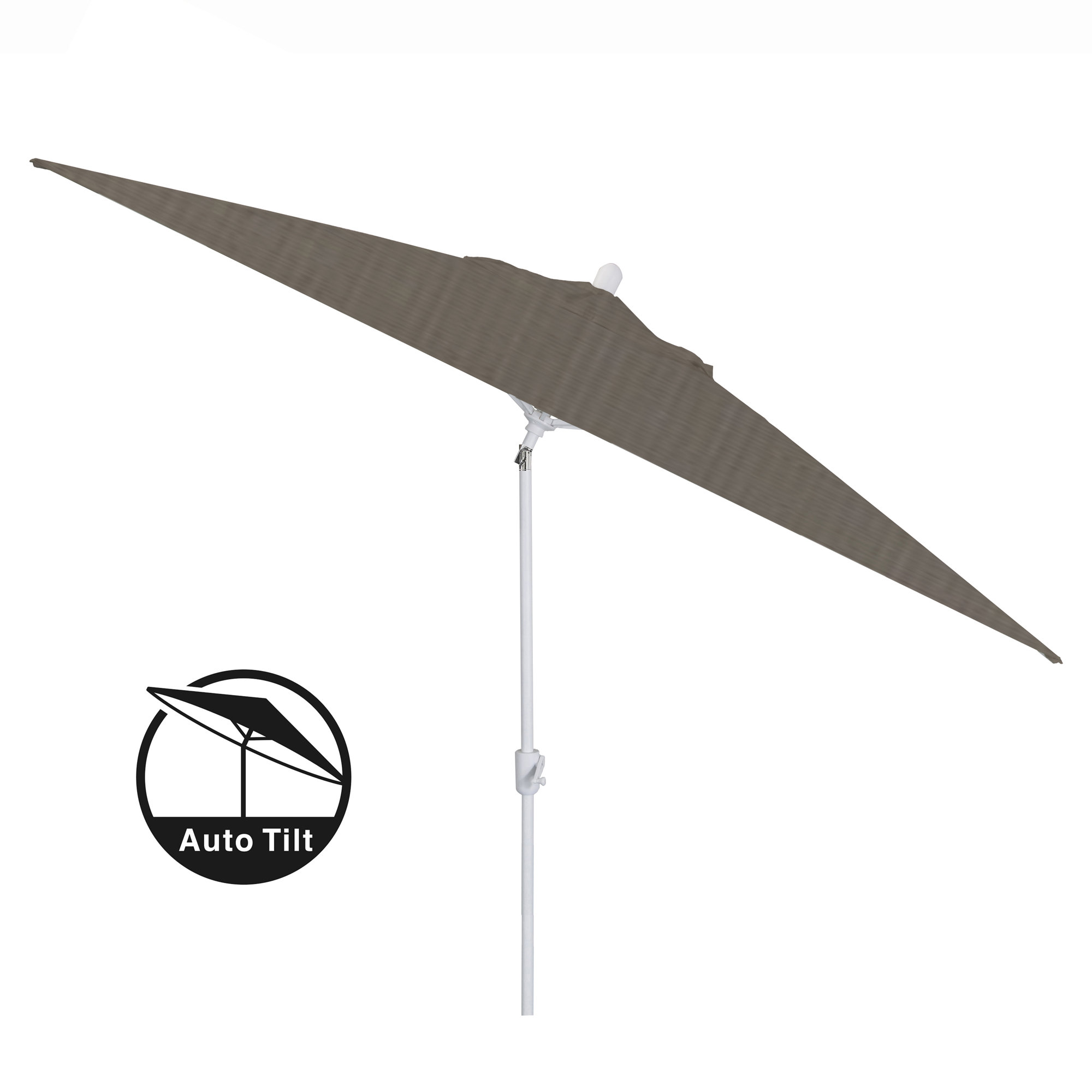 Olivier 116.7'' Outdoor Umbrella, Spectrum Graphite Sunbrella® Plainweave, White Sand