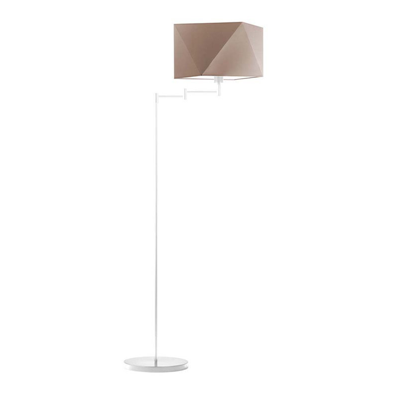 Glasper 163cm Swing Arm Floor Lamp, White, Beige