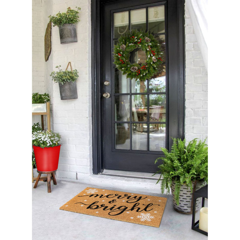 Tapis d'extérieur antidérapant de 18 po x 18 po Horsten Merry and Bright