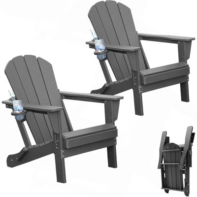 Chaises Adirondack, chaise Adirondack en plastique, chaises Adirondack, chaise Adirondack, chaises Adirondack pliantes, chaises d'extérieur avec porte-gobelet pour terrasse de jardin