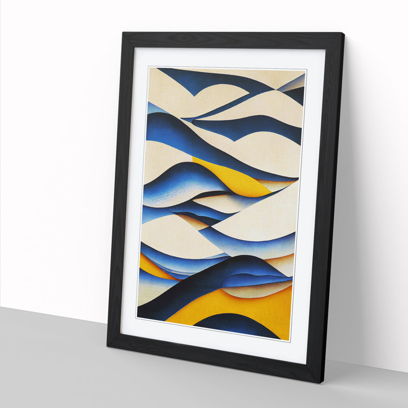 Seascape Abstract Vol.2 - Single Picture Frame Print, Black, 34cm H x 25cm W x 2cm D