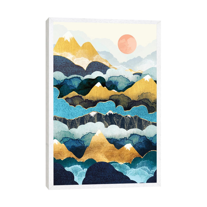 Cloud Peaks - Print on Canvas, White Framed, 101.6 cm H x 66.04 cm W