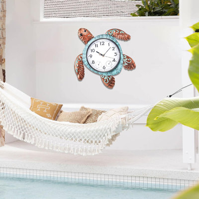 Horloge 12,6 "imperméable avec thermomètre - Conception de tortue pour piscine et patio