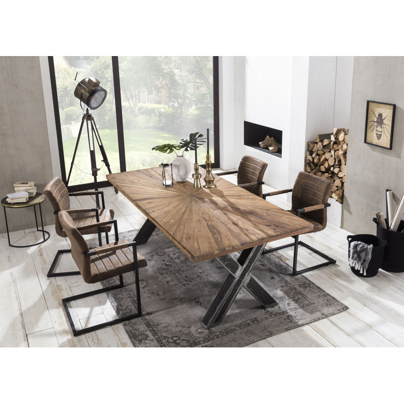 Irizarry Teak Rectangular Wood Top Dining Table, 76cm H x 200cm L x 100cm W