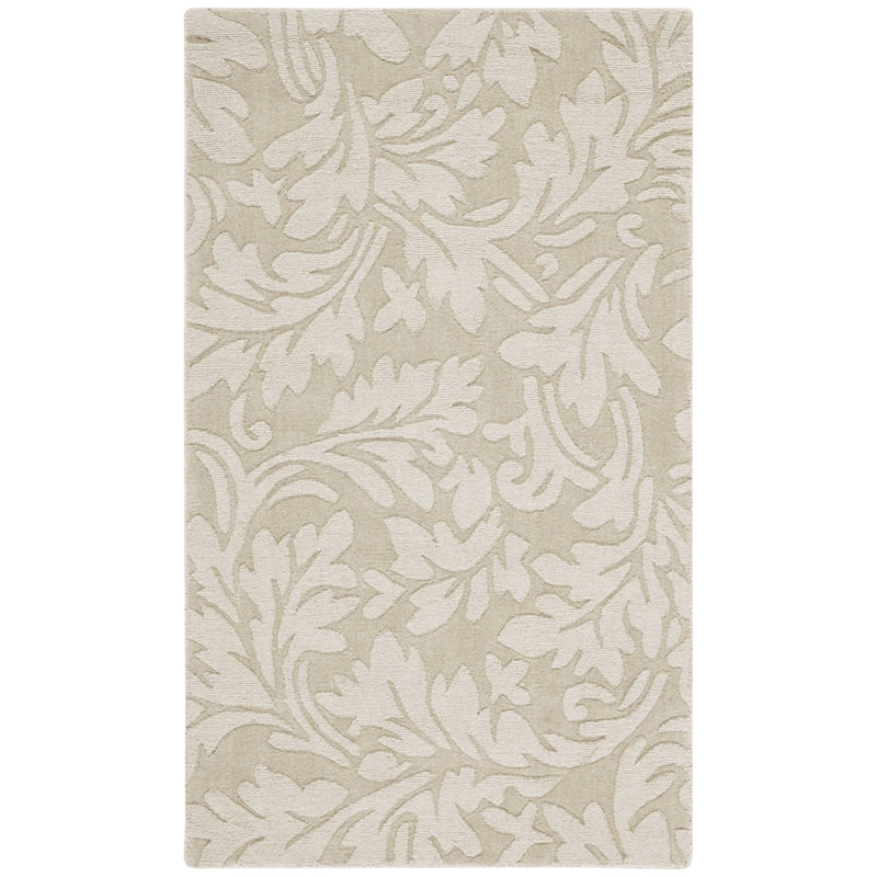Montreal Hand Loomed Wool Floral Rug, Rectangle 3' x 5'