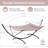Portable Freestanding Hammock With Curved Stand For Outside, Tan-1533633377