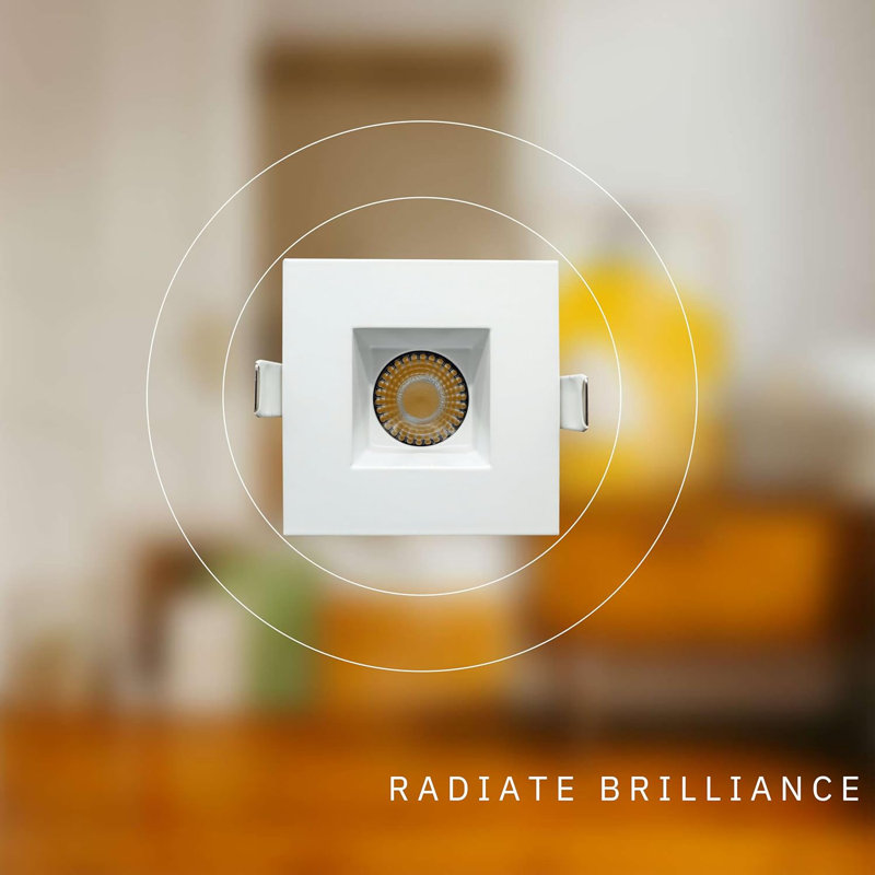 Éclairage encastré carré de 2 po 20 W à 1700/1200 lumens Perlglow, Blanc
