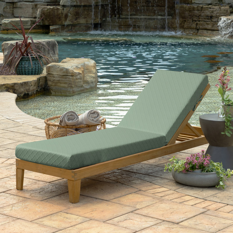 Housse de coussin de chaise longue élastique, housse de coussin de patio en tricot extensible, résistante à la décoloration, lavable à la machine, housse de remplacement intérieure / extérieure, s'adapte à plusieurs tailles, vert sauge