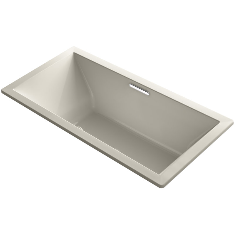 Underscore 72" x 36" Drop In Soaking Acrylic Bathtub with Heater, Sandbar