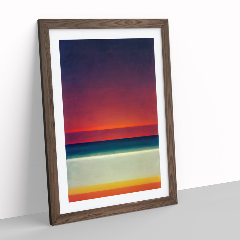 Stellar Abstract Sunset - Framed Print, 64cm H x 46cm W x 2cm D, Walnut Framed