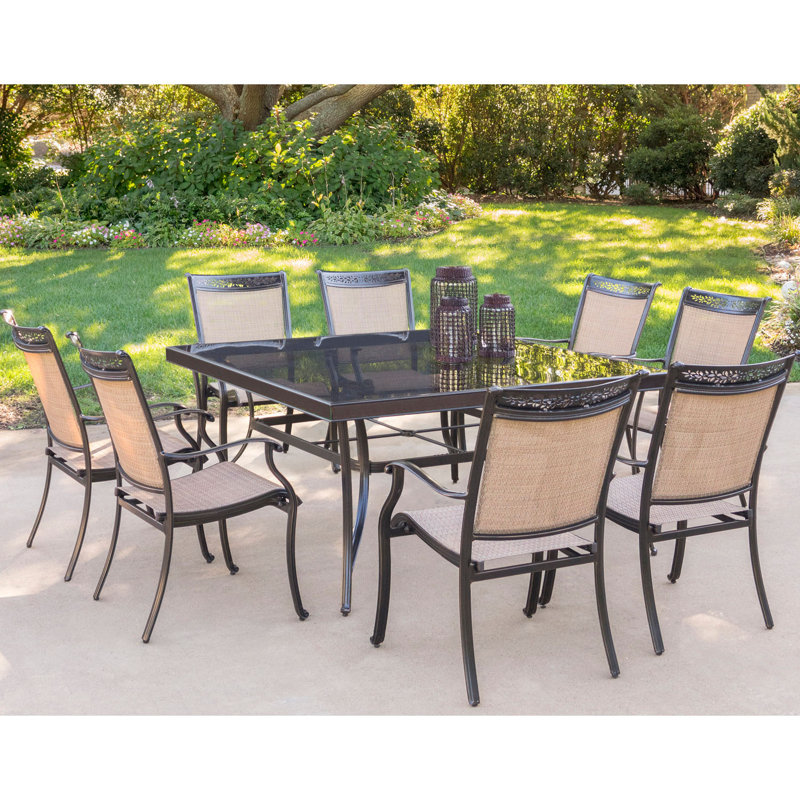 Bucher 8 - Person Patio Dining Set with Square Table