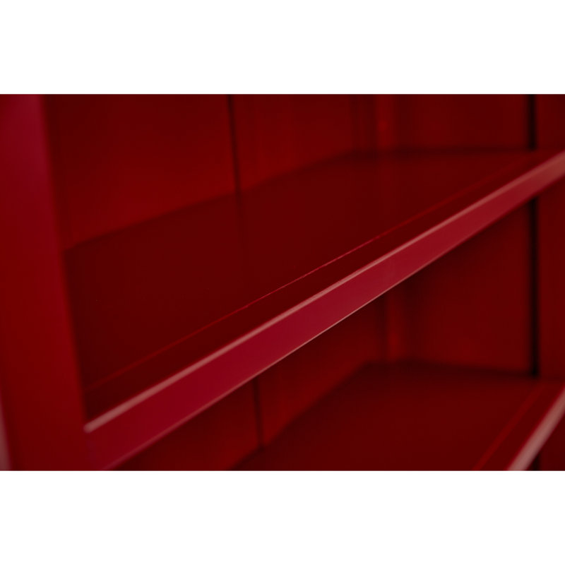 Bookcase, (4 Shelves) 50" H x 35" W x 12" D, Red