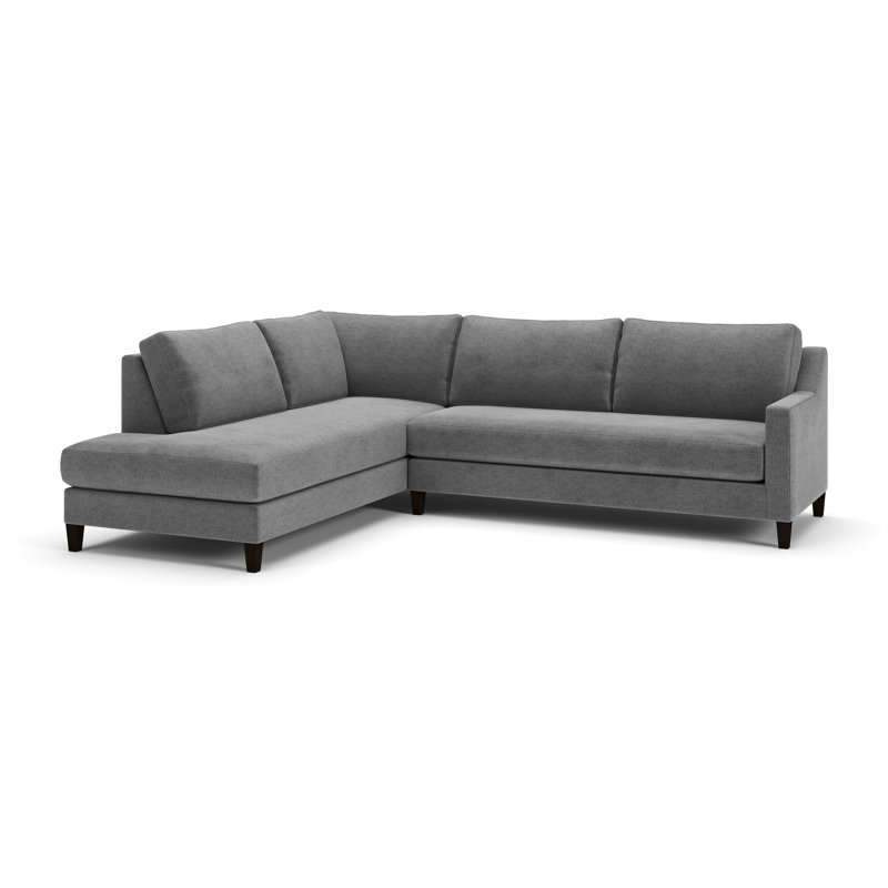 Baker 2-PC Upholstered Sectional, Zuma Charcoal, Left Hand Facing